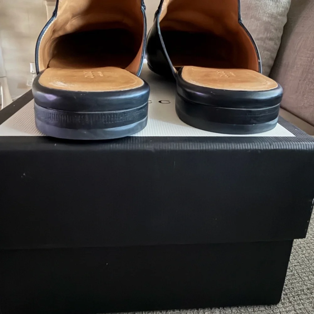 Gucci Black Leather Horsebit Slip-On Mules - Picture 4 of 11